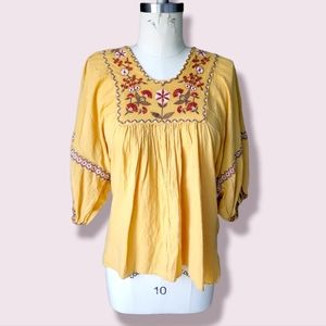 Embroidered Boho Blouse- Small